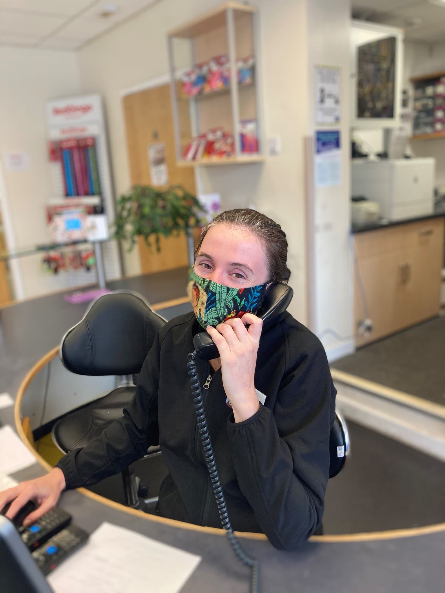 Receptionist on the phone